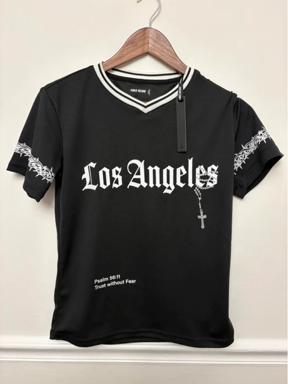 Public Record Los Angeles V-Neck Graphic Jersey Tee | NWT | Boys XL (14/16)